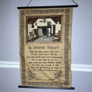 Scotish Wall Decor 'A Scots Toast' Linen Vintage By LinAnne